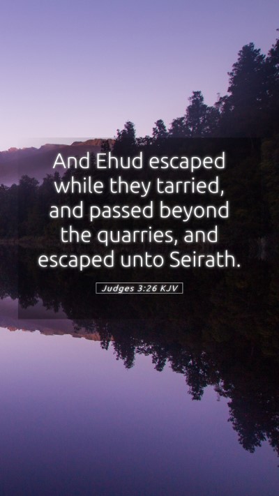 Picture 05 - Judges 3:26 KJV Mobile Phone Wallpaper - And Ehud escaped while they tarried, and passed - Mobile Bible Verse Wallpaper