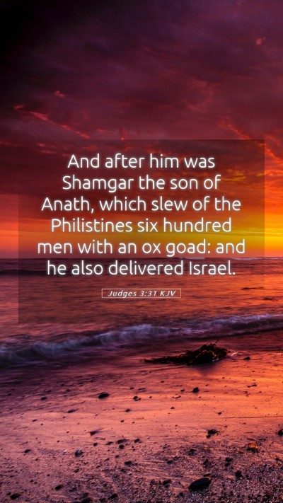 Picture 05 - Judges 3:31 KJV Mobile Phone Wallpaper - And after him was Shamgar the son of Anath, which - Mobile Bible Verse Wallpaper