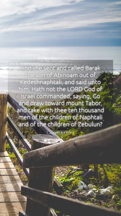 Picture 05 - Judges 4:6 KJV Mobile Phone Wallpaper - And she sent and called Barak the son of Abinoam - Mobile Bible Verse Wallpaper
