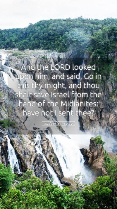 Picture 05 - Judges 6:14 KJV Mobile Phone Wallpaper - And the LORD looked upon him, and said, Go in - Mobile Bible Verse Wallpaper