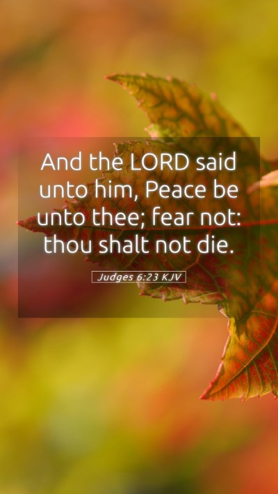 Picture 05 - Judges 6:23 KJV Mobile Phone Wallpaper - And the LORD said unto him, Peace be unto thee; - Mobile Bible Verse Wallpaper