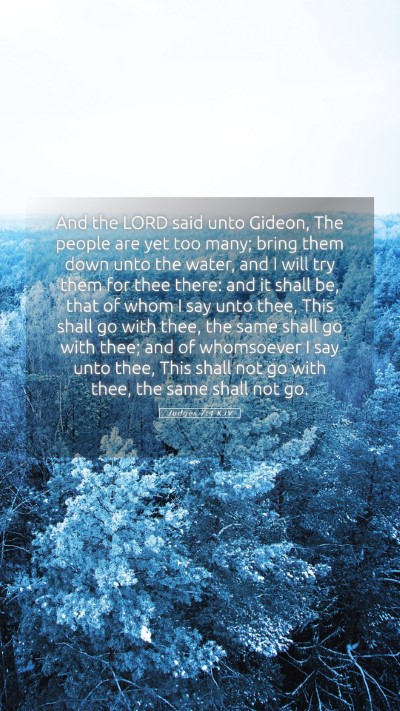 Picture 05 - Judges 7:4 KJV Mobile Phone Wallpaper - And the LORD said unto Gideon, The people are yet - Mobile Bible Verse Wallpaper