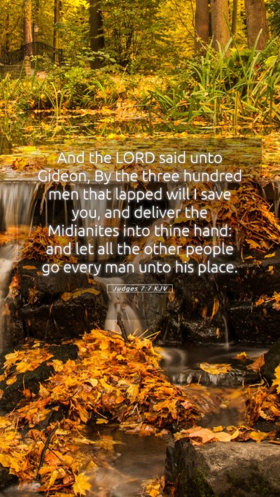 Picture 05 - Judges 7:7 KJV Mobile Phone Wallpaper - And the LORD said unto Gideon, By the three - Mobile Bible Verse Wallpaper