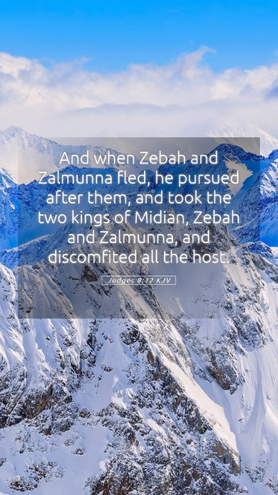 Picture 05 - Judges 8:12 KJV Mobile Phone Wallpaper - And when Zebah and Zalmunna fled, he pursued - Mobile Bible Verse Wallpaper