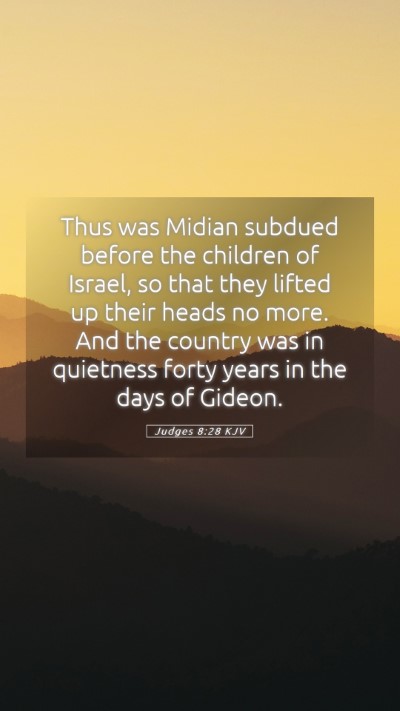 Picture 05 - Judges 8:28 KJV Mobile Phone Wallpaper - Thus was Midian subdued before the children of - Mobile Bible Verse Wallpaper