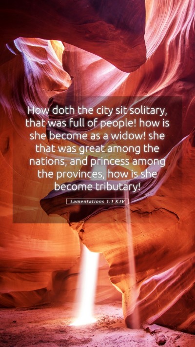 Picture 05 - Lamentations 1:1 KJV Mobile Phone Wallpaper - How doth the city sit solitary, that was full of - Mobile Bible Verse Wallpaper
