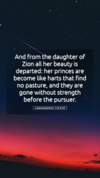 Picture 05 - Lamentations 1:6 KJV Mobile Phone Wallpaper - And from the daughter of Zion all her beauty is - Mobile Bible Verse Wallpaper
