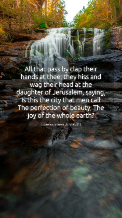 Picture 05 - Lamentations 2:15 KJV Mobile Phone Wallpaper - All that pass by clap their hands at thee; they - Mobile Bible Verse Wallpaper