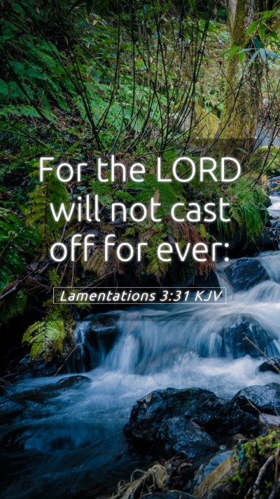 Picture 05 - Lamentations 3:31 KJV Mobile Phone Wallpaper - For the LORD will not cast off for - Mobile Bible Verse Wallpaper