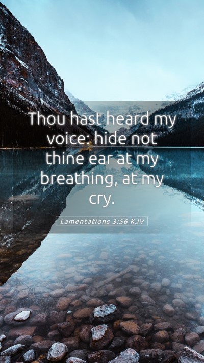 Picture 05 - Lamentations 3:56 KJV Mobile Phone Wallpaper - Thou hast heard my voice: hide not thine ear at - Mobile Bible Verse Wallpaper