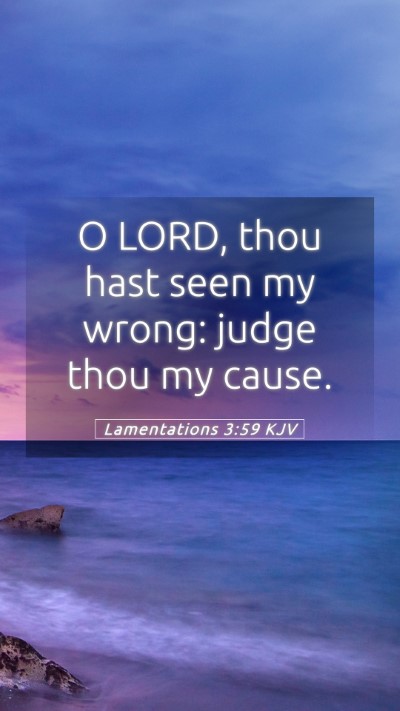 Picture 05 - Lamentations 3:59 KJV Mobile Phone Wallpaper - O LORD, thou hast seen my wrong: judge thou my - Mobile Bible Verse Wallpaper