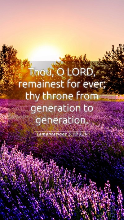 Picture 05 - Lamentations 5:19 KJV Mobile Phone Wallpaper - Thou, O LORD, remainest for ever; thy throne from - Mobile Bible Verse Wallpaper