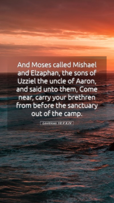 Picture 05 - Leviticus 10:4 KJV Mobile Phone Wallpaper - And Moses called Mishael and Elzaphan, the sons - Mobile Bible Verse Wallpaper