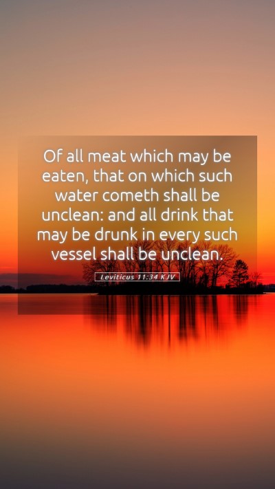 Picture 05 - Leviticus 11:34 KJV Mobile Phone Wallpaper - Of all meat which may be eaten, that on which - Mobile Bible Verse Wallpaper