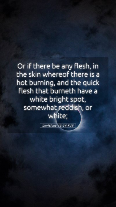 Picture 05 - Leviticus 13:24 KJV Mobile Phone Wallpaper - Or if there be any flesh, in the skin whereof - Mobile Bible Verse Wallpaper