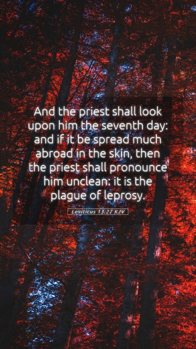 Picture 05 - Leviticus 13:27 KJV Mobile Phone Wallpaper - And the priest shall look upon him the seventh - Mobile Bible Verse Wallpaper