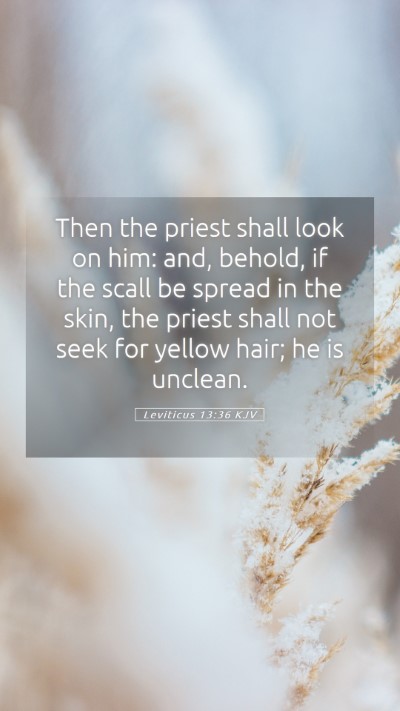 Picture 05 - Leviticus 13:36 KJV Mobile Phone Wallpaper - Then the priest shall look on him: and, behold, - Mobile Bible Verse Wallpaper
