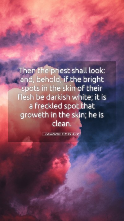 Picture 05 - Leviticus 13:39 KJV Mobile Phone Wallpaper - Then the priest shall look: and, behold, if the - Mobile Bible Verse Wallpaper