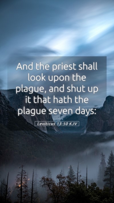 Picture 05 - Leviticus 13:50 KJV Mobile Phone Wallpaper - And the priest shall look upon the plague, and - Mobile Bible Verse Wallpaper