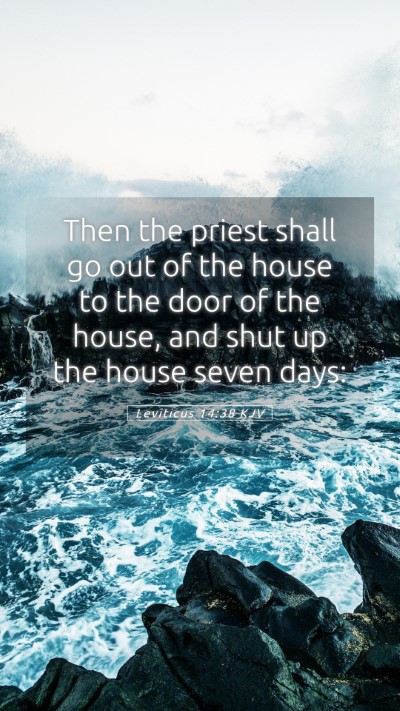Picture 05 - Leviticus 14:38 KJV Mobile Phone Wallpaper - Then the priest shall go out of the house to the - Mobile Bible Verse Wallpaper