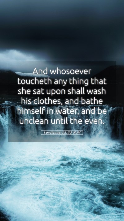 Picture 05 - Leviticus 15:22 KJV Mobile Phone Wallpaper - And whosoever toucheth any thing that she sat - Mobile Bible Verse Wallpaper