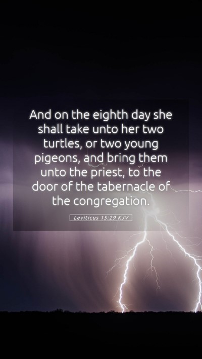 Picture 05 - Leviticus 15:29 KJV Mobile Phone Wallpaper - And on the eighth day she shall take unto her two - Mobile Bible Verse Wallpaper