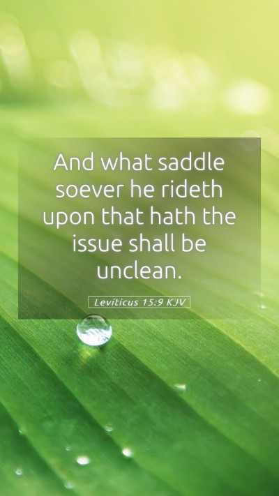 Picture 05 - Leviticus 15:9 KJV Mobile Phone Wallpaper - And what saddle soever he rideth upon that hath - Mobile Bible Verse Wallpaper