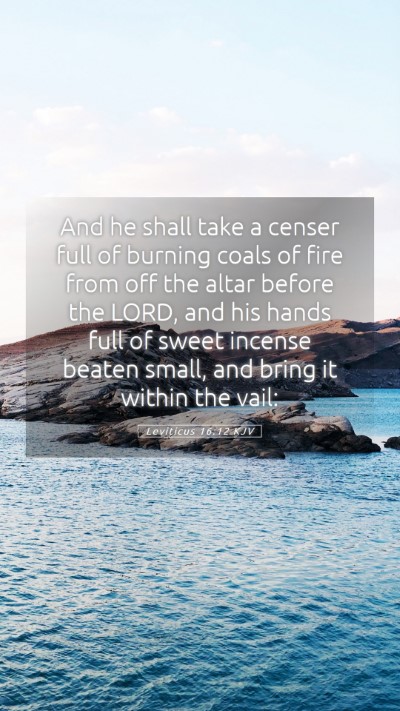 Picture 05 - Leviticus 16:12 KJV Mobile Phone Wallpaper - And he shall take a censer full of burning coals - Mobile Bible Verse Wallpaper