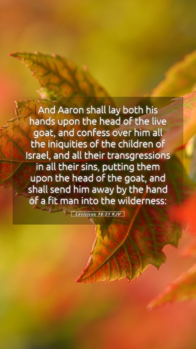 Picture 05 - Leviticus 16:21 KJV Mobile Phone Wallpaper - And Aaron shall lay both his hands upon the head - Mobile Bible Verse Wallpaper