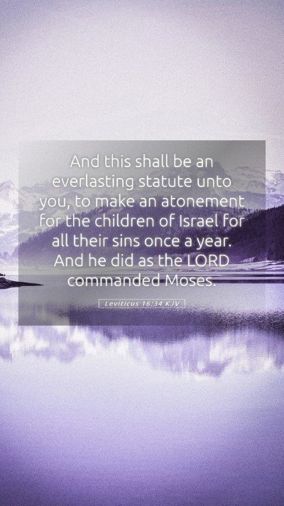 Picture 05 - Leviticus 16:34 KJV Mobile Phone Wallpaper - And this shall be an everlasting statute unto - Mobile Bible Verse Wallpaper
