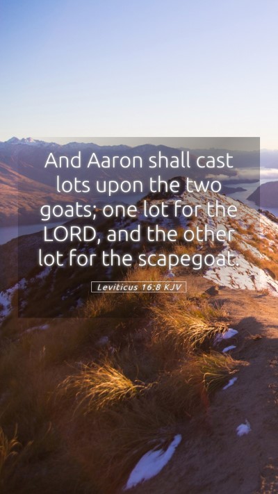 Picture 05 - Leviticus 16:8 KJV Mobile Phone Wallpaper - And Aaron shall cast lots upon the two goats; one - Mobile Bible Verse Wallpaper