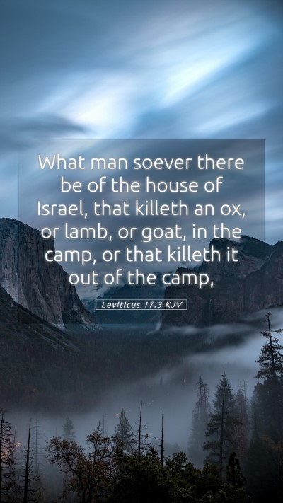Picture 05 - Leviticus 17:3 KJV Mobile Phone Wallpaper - What man soever there be of the house of Israel, - Mobile Bible Verse Wallpaper