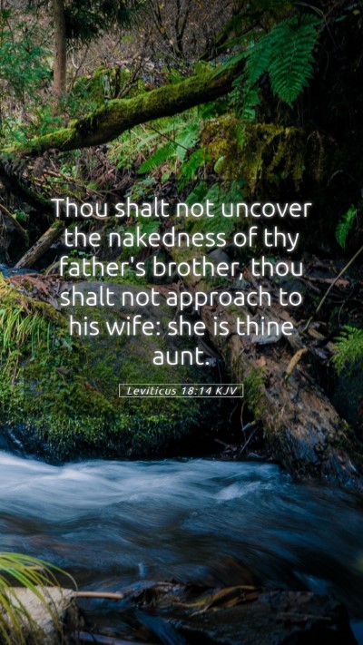 Picture 05 - Leviticus 18:14 KJV Mobile Phone Wallpaper - Thou shalt not uncover the nakedness of thy - Mobile Bible Verse Wallpaper