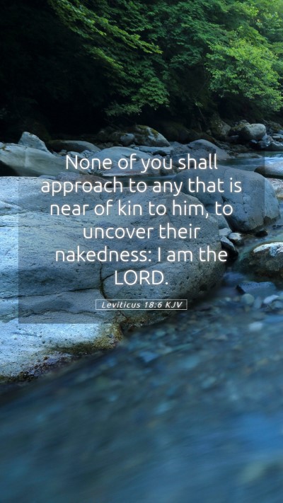 Picture 05 - Leviticus 18:6 KJV Mobile Phone Wallpaper - None of you shall approach to any that is near of - Mobile Bible Verse Wallpaper