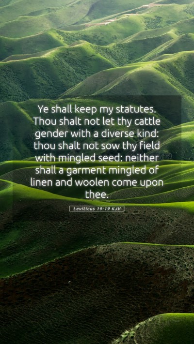 Picture 05 - Leviticus 19:19 KJV Mobile Phone Wallpaper - Ye shall keep my statutes. Thou shalt not let thy - Mobile Bible Verse Wallpaper