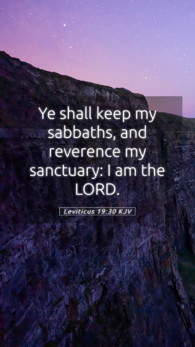 Picture 05 - Leviticus 19:30 KJV Mobile Phone Wallpaper - Ye shall keep my sabbaths, and reverence my - Mobile Bible Verse Wallpaper