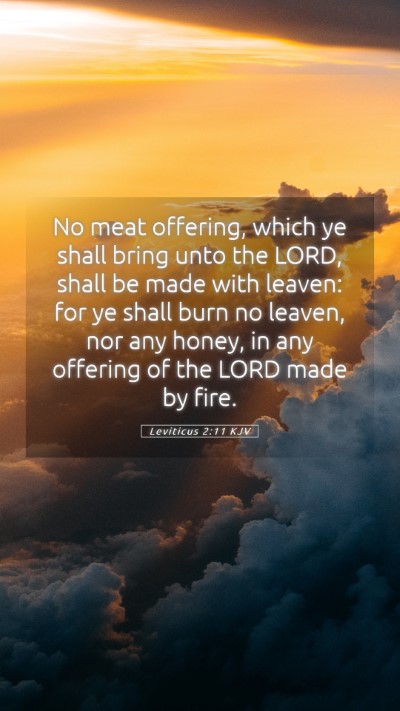 Picture 05 - Leviticus 2:11 KJV Mobile Phone Wallpaper - No meat offering, which ye shall bring unto the - Mobile Bible Verse Wallpaper