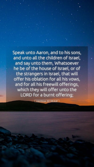 Picture 05 - Leviticus 22:18 KJV Mobile Phone Wallpaper - Speak unto Aaron, and to his sons, and unto all - Mobile Bible Verse Wallpaper