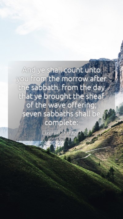 Picture 05 - Leviticus 23:15 KJV Mobile Phone Wallpaper - And ye shall count unto you from the morrow after - Mobile Bible Verse Wallpaper