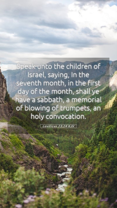 Picture 05 - Leviticus 23:24 KJV Mobile Phone Wallpaper - Speak unto the children of Israel, saying, In the - Mobile Bible Verse Wallpaper