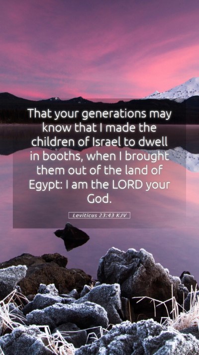 Picture 05 - Leviticus 23:43 KJV Mobile Phone Wallpaper - That your generations may know that I made the - Mobile Bible Verse Wallpaper