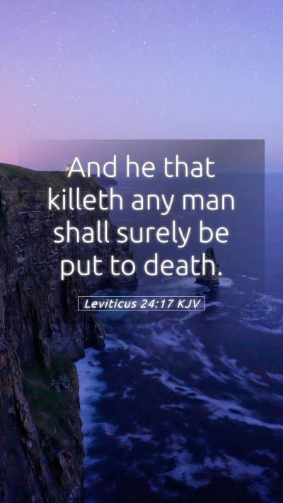 Picture 05 - Leviticus 24:17 KJV Mobile Phone Wallpaper - And he that killeth any man shall surely be put - Mobile Bible Verse Wallpaper