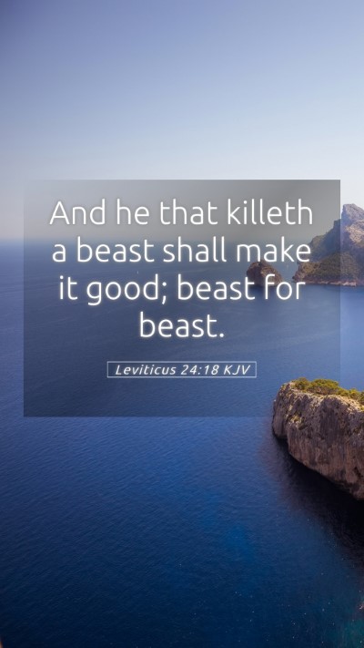 Picture 05 - Leviticus 24:18 KJV Mobile Phone Wallpaper - And he that killeth a beast shall make it good; - Mobile Bible Verse Wallpaper