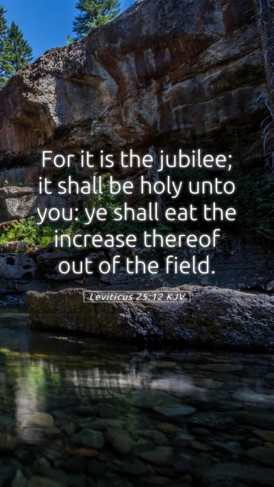 Picture 05 - Leviticus 25:12 KJV Mobile Phone Wallpaper - For it is the jubilee; it shall be holy unto you: - Mobile Bible Verse Wallpaper