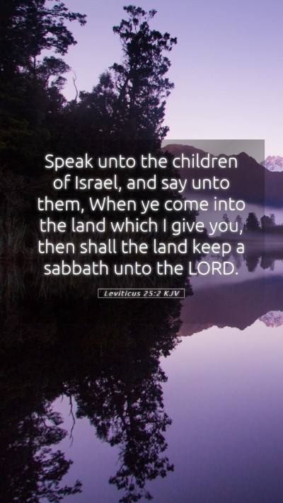 Picture 05 - Leviticus 25:2 KJV Mobile Phone Wallpaper - Speak unto the children of Israel, and say unto - Mobile Bible Verse Wallpaper
