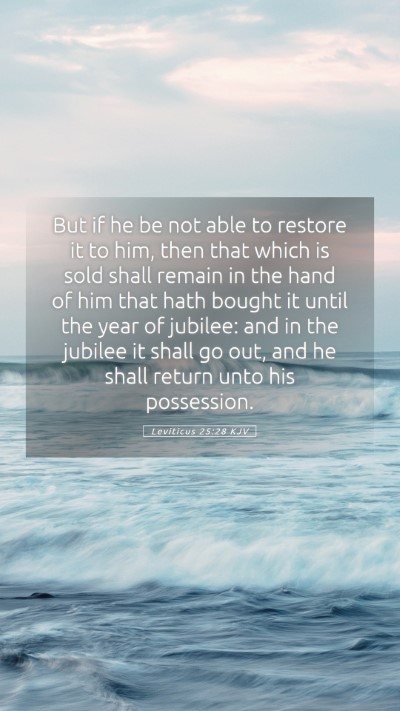 Picture 05 - Leviticus 25:28 KJV Mobile Phone Wallpaper - But if he be not able to restore it to him, then - Mobile Bible Verse Wallpaper