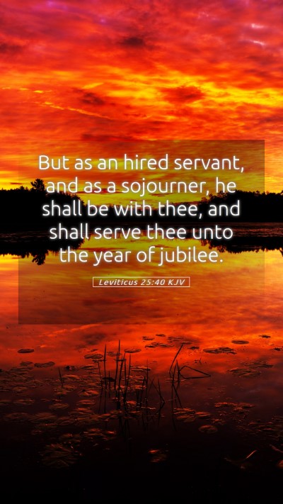 Picture 05 - Leviticus 25:40 KJV Mobile Phone Wallpaper - But as an hired servant, and as a sojourner, he - Mobile Bible Verse Wallpaper