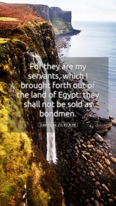 Picture 05 - Leviticus 25:42 KJV Mobile Phone Wallpaper - For they are my servants, which I brought forth - Mobile Bible Verse Wallpaper