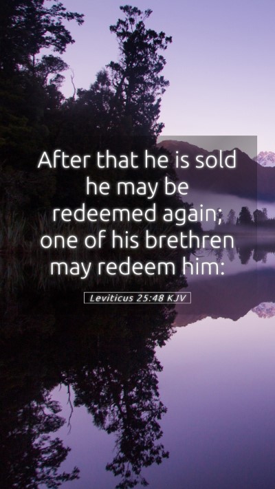 Picture 05 - Leviticus 25:48 KJV Mobile Phone Wallpaper - After that he is sold he may be redeemed again; - Mobile Bible Verse Wallpaper