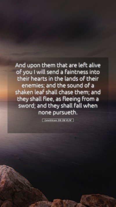 Picture 05 - Leviticus 26:36 KJV Mobile Phone Wallpaper - And upon them that are left alive of you I will - Mobile Bible Verse Wallpaper
